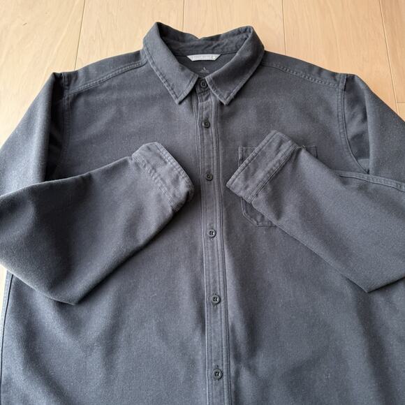 Smartwool Merino Wool Flannel Large Black Button Up Shirt Minimalist Outerwear - Picture 4 of 9